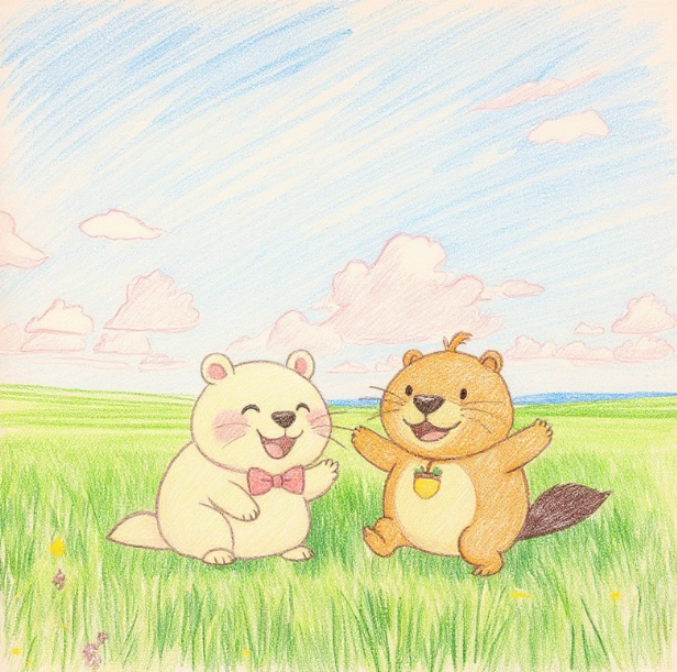 いつも一緒のカッピーときなりちゃん　一緒に笑い合えるって素敵だね