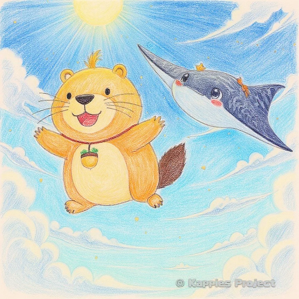カッピーとマンタちゃんが夏空へダイビング！