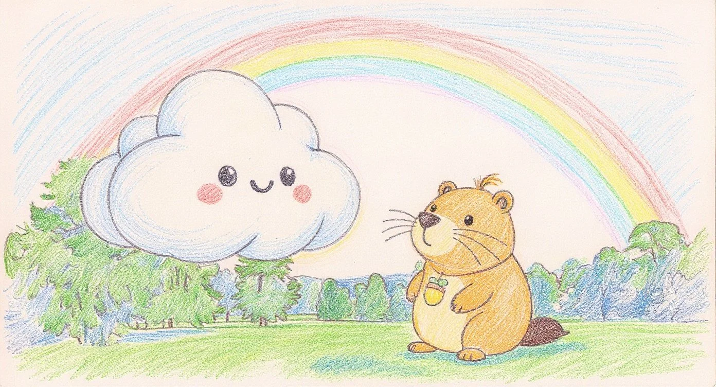 Kappy meets Kumokun, who wants to go for a walk together. くもくんにあいました。「いっしょにおさんぽしよう！」くもくんはカッピーとおさんぽしたいみたい。