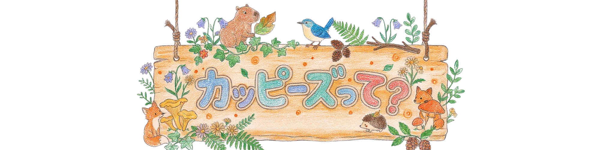 カッピーズって何？木の看板にカッピーズって？って書いてあるかぴ！