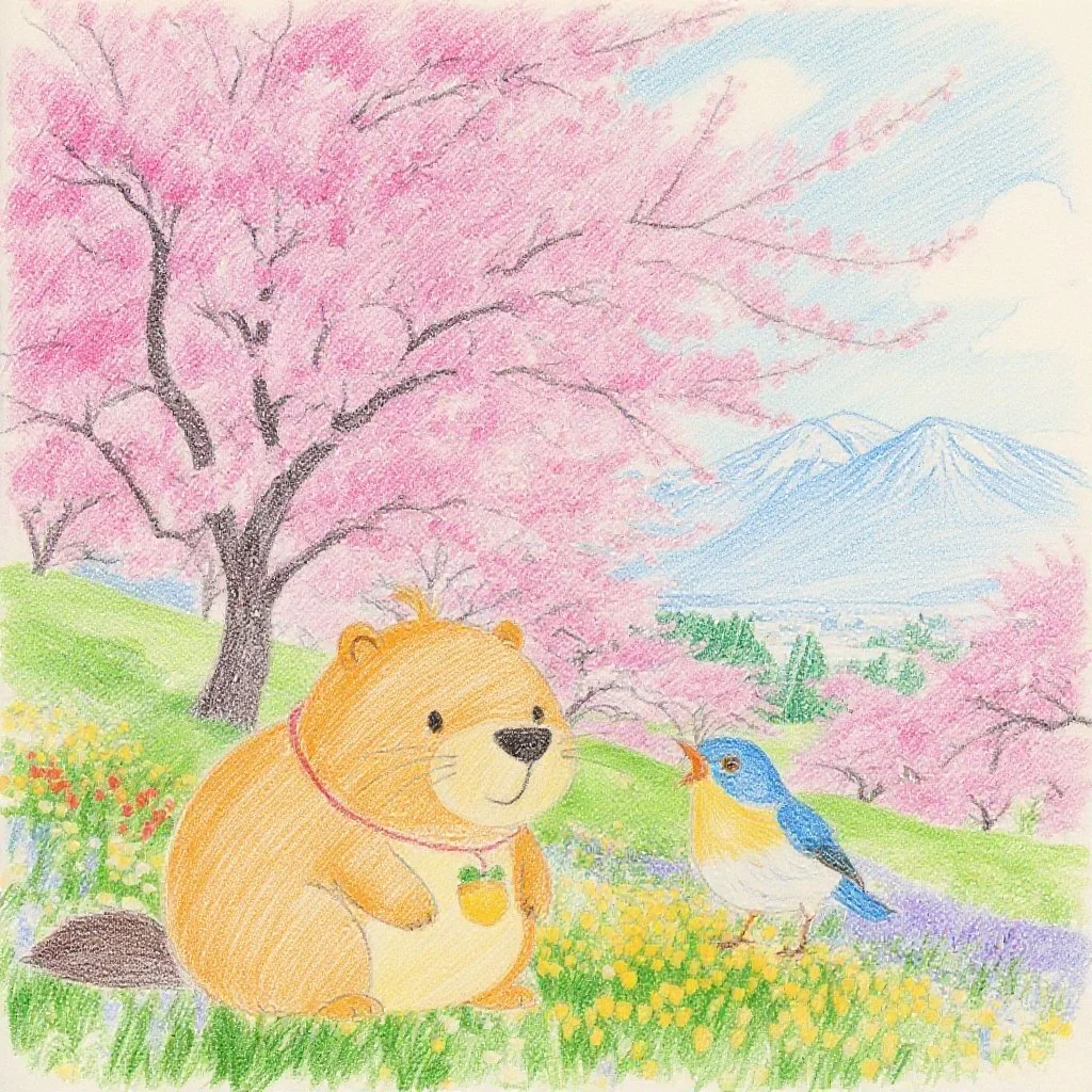 Kappy answered Ruribitaki’s question while hesitating. “Maybe the cherry blossoms we saw today are the ones someone wanted to see,” he said. Ruribitaki listened seriously to Kappy’s thoughts