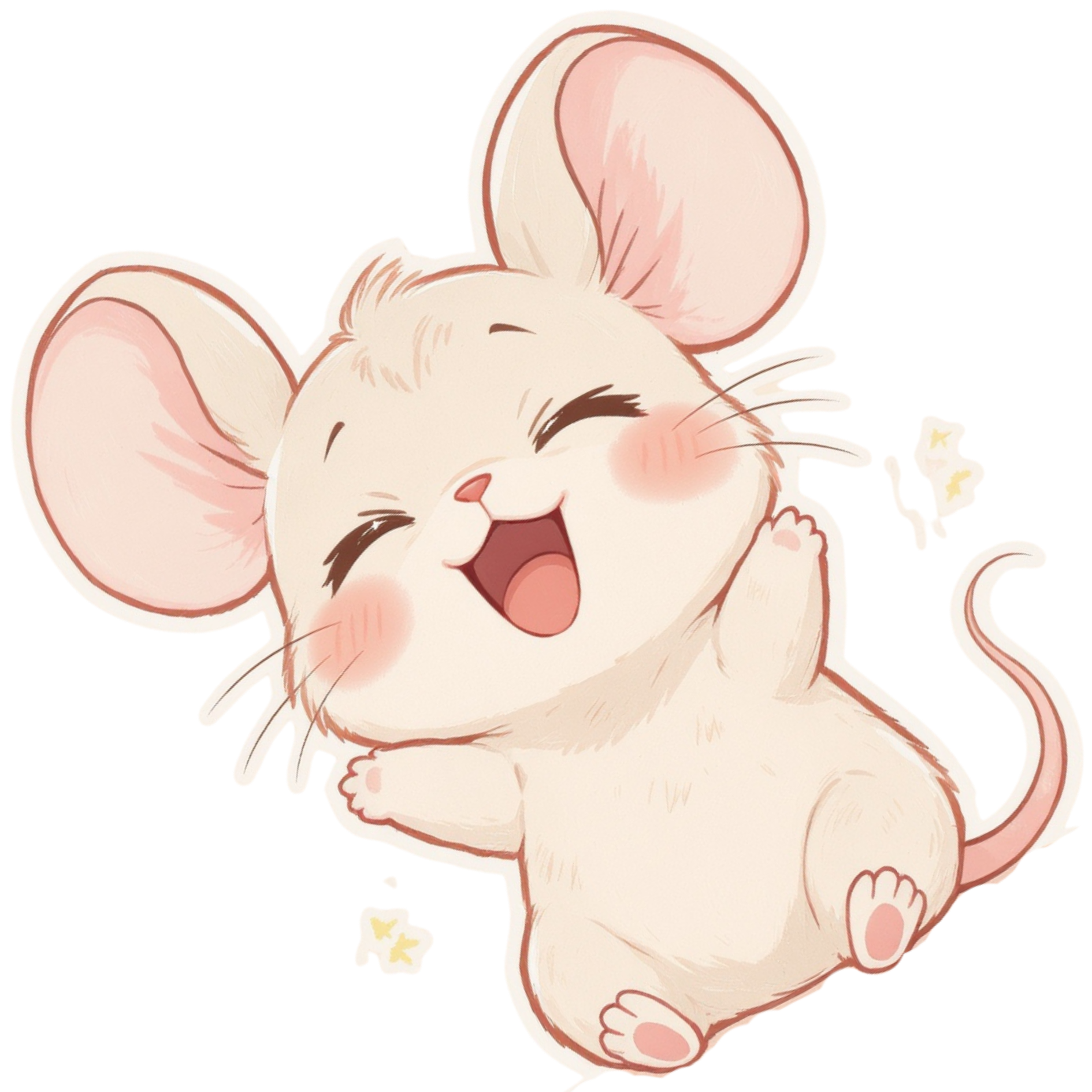 ネズミ―一家のミーちゃん。大喜びでジャンプ！
