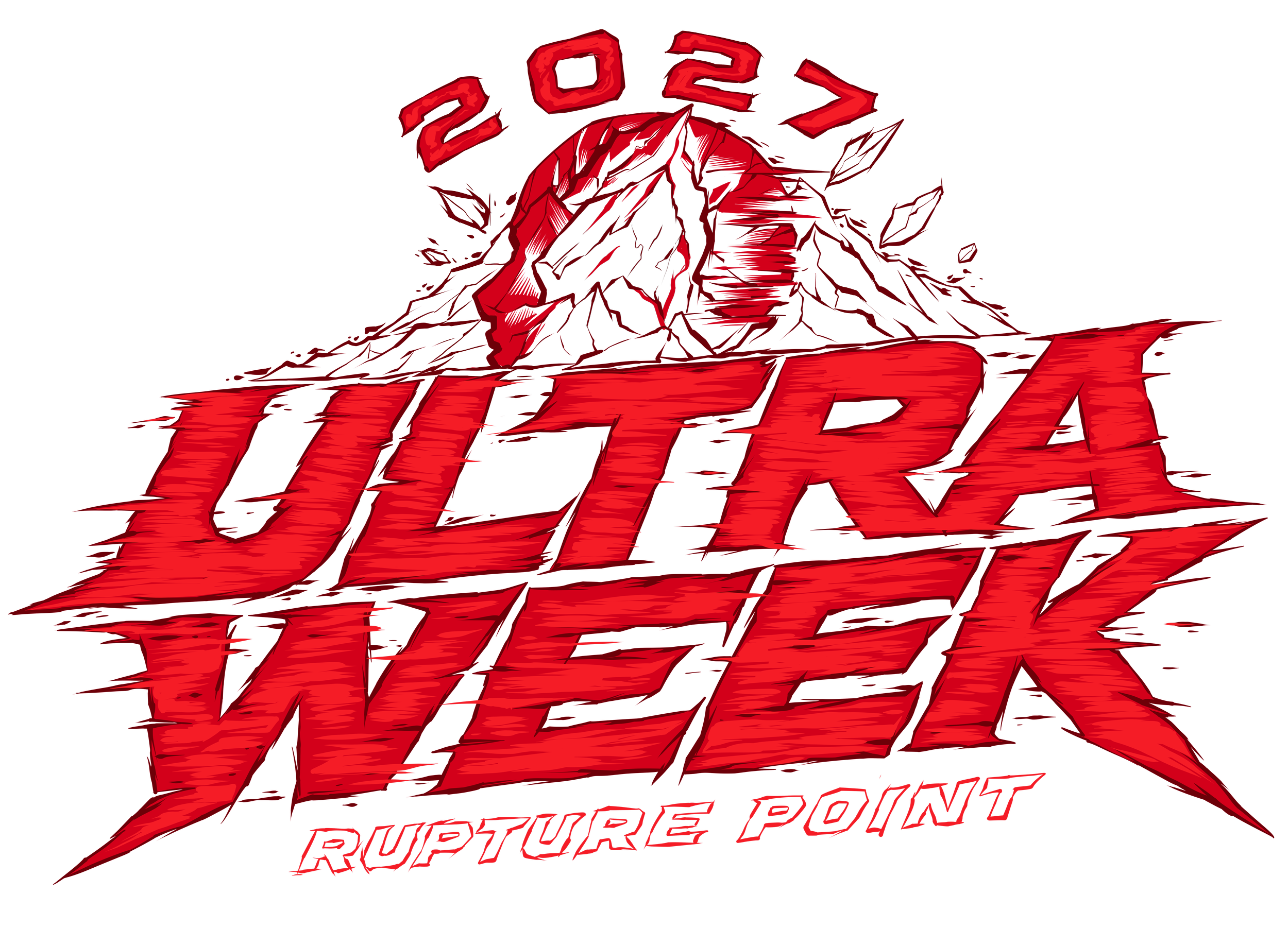 The red version of the logo for Ultra Week 2027: Rupture Point