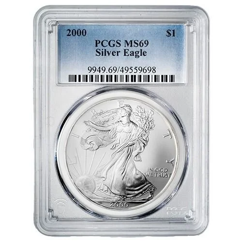 2000 PCGS MS-69 1 oz American Silver Eagle Coin - Standard Label