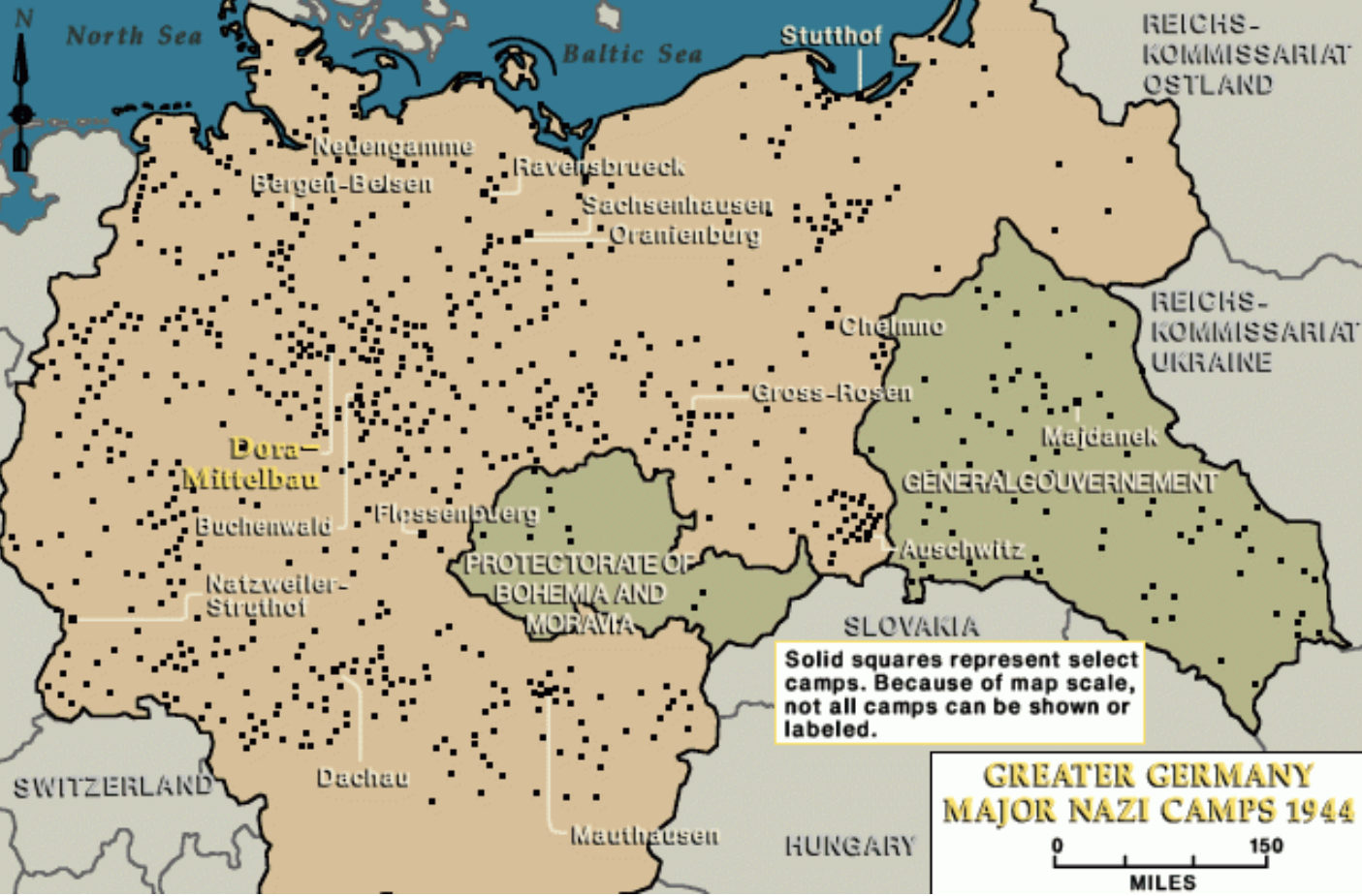 Major camps in greater Germany