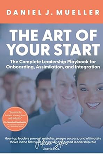Book cover titled 'The Art of Your Start' by Daniel J. Mueller with a diverse group of smiling professionals