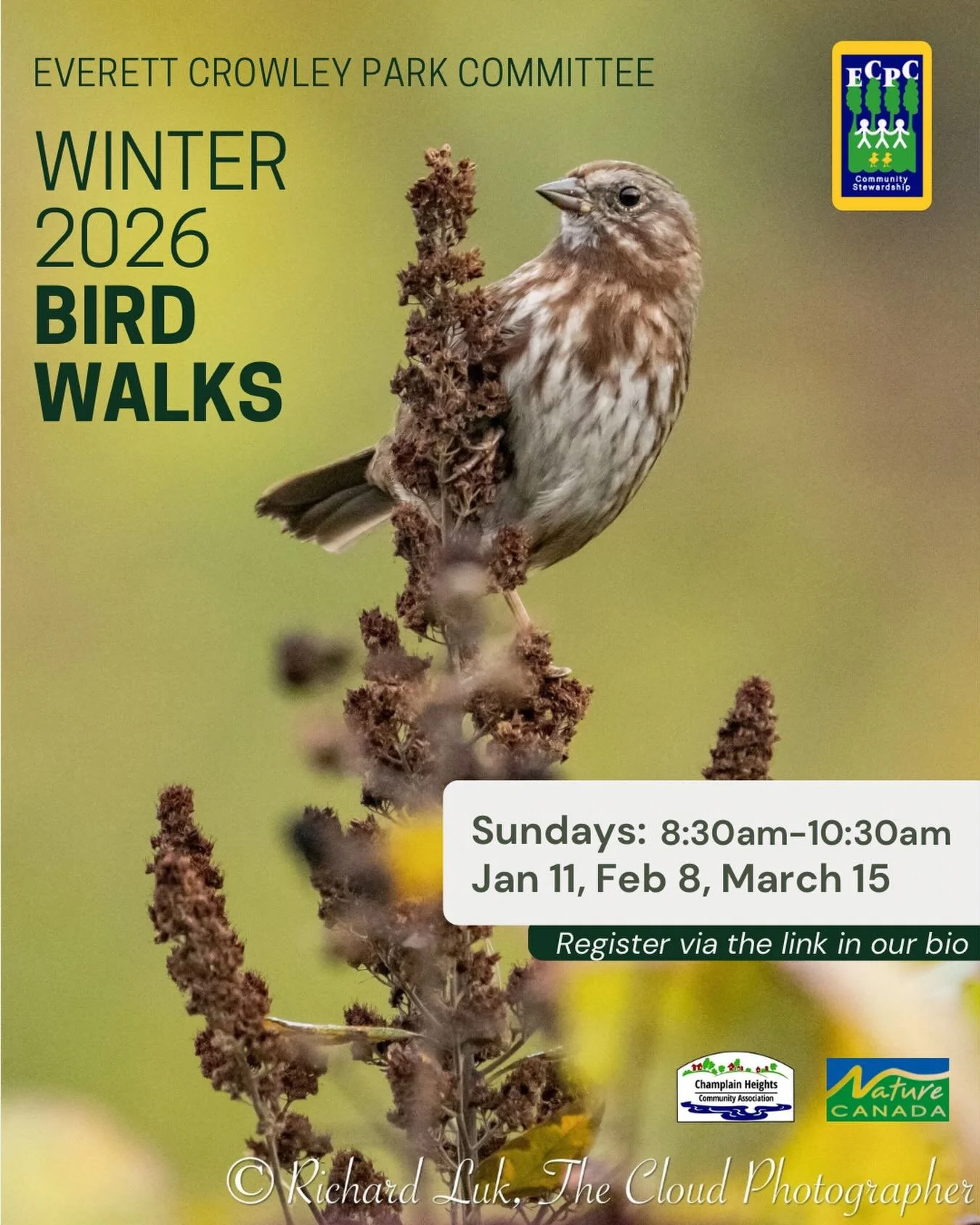 To kick off 2026, join us for one of our monthly bird walks. 

This is a great opportunity for new and experienced birders to learn about Everett Crowley Park and its rich diversity!

Register via the link in our bio! 

A huge thank you to @naturecan