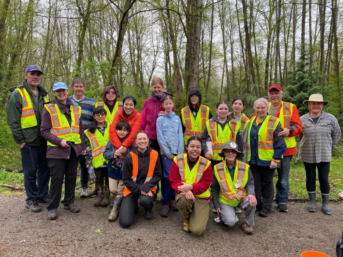 A beautiful spring day for stewardship! 

17 volunteers got their hands dirty removing invasive English ivy at our Fern Gully site. 

We worked around indigenous Osoberry to give it space and light so that it can thrive! 

As always, our awesome volu