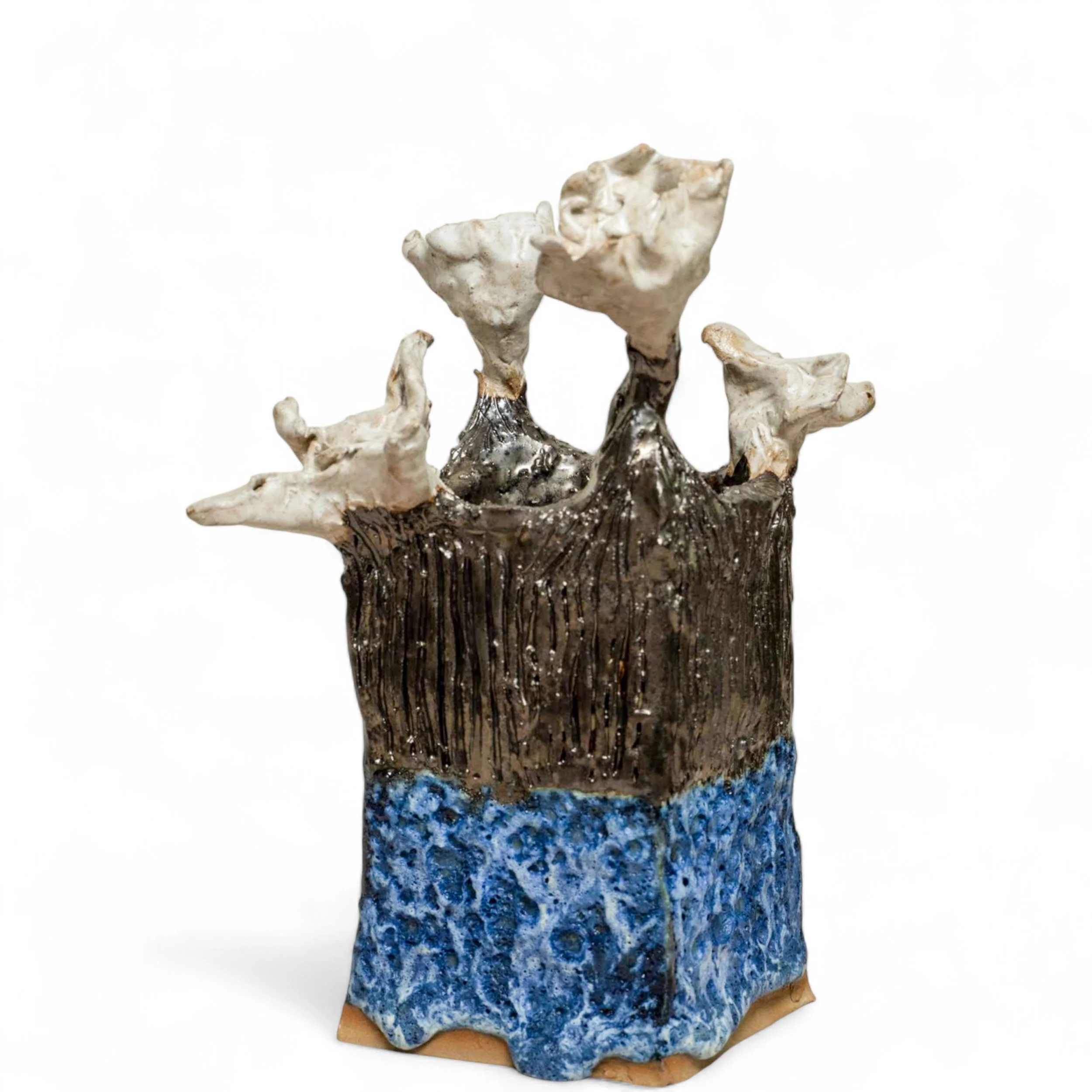 'Midnight bloom' 2025 stonware clay, glaze 10% bronze & volcanic glaze mix height 23cm width 10cm photo by shay.jpg