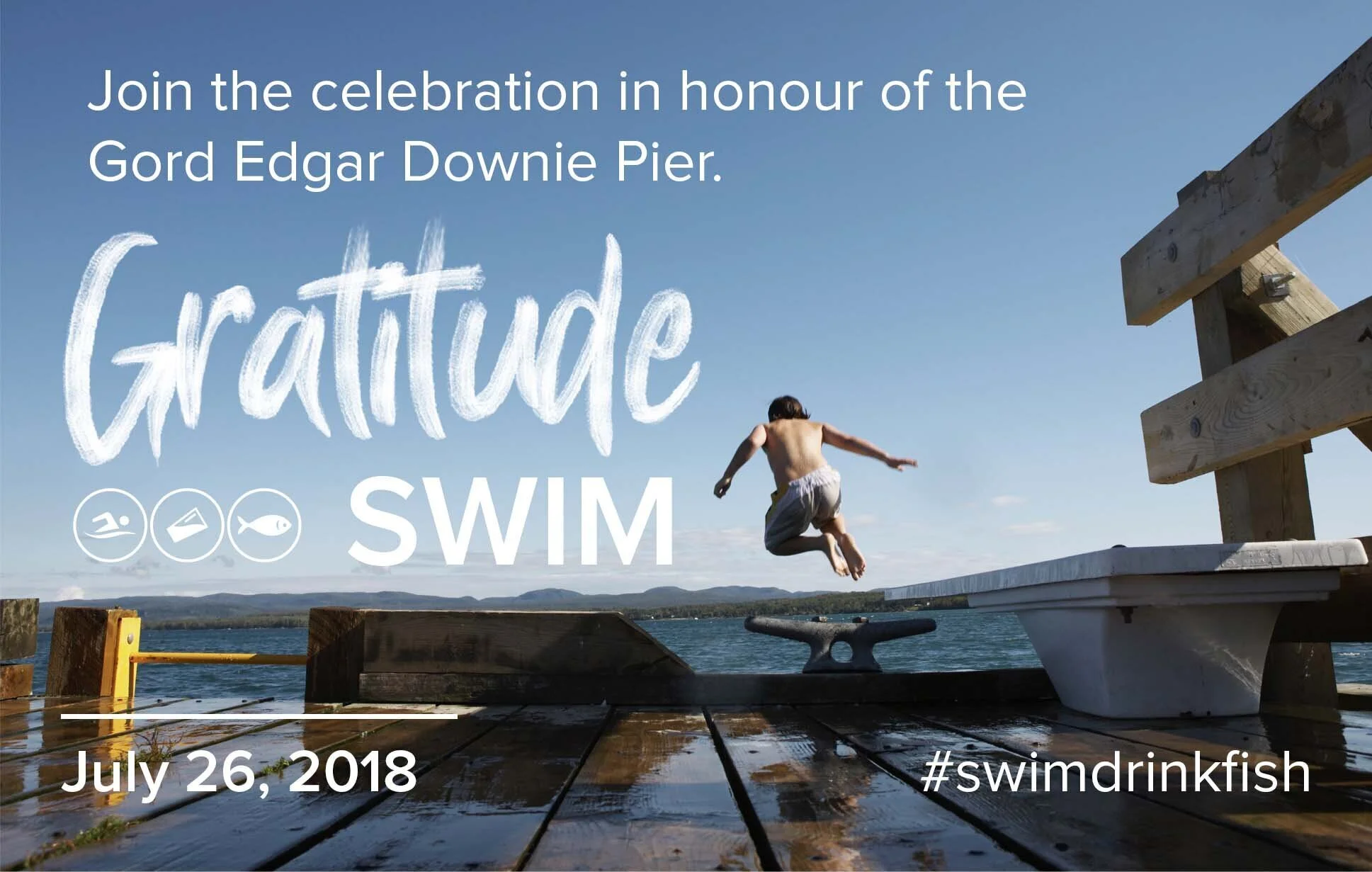 Gratitude Swim celebrates Swim Drink Fish movement and Gord Edgar Downie Pier
