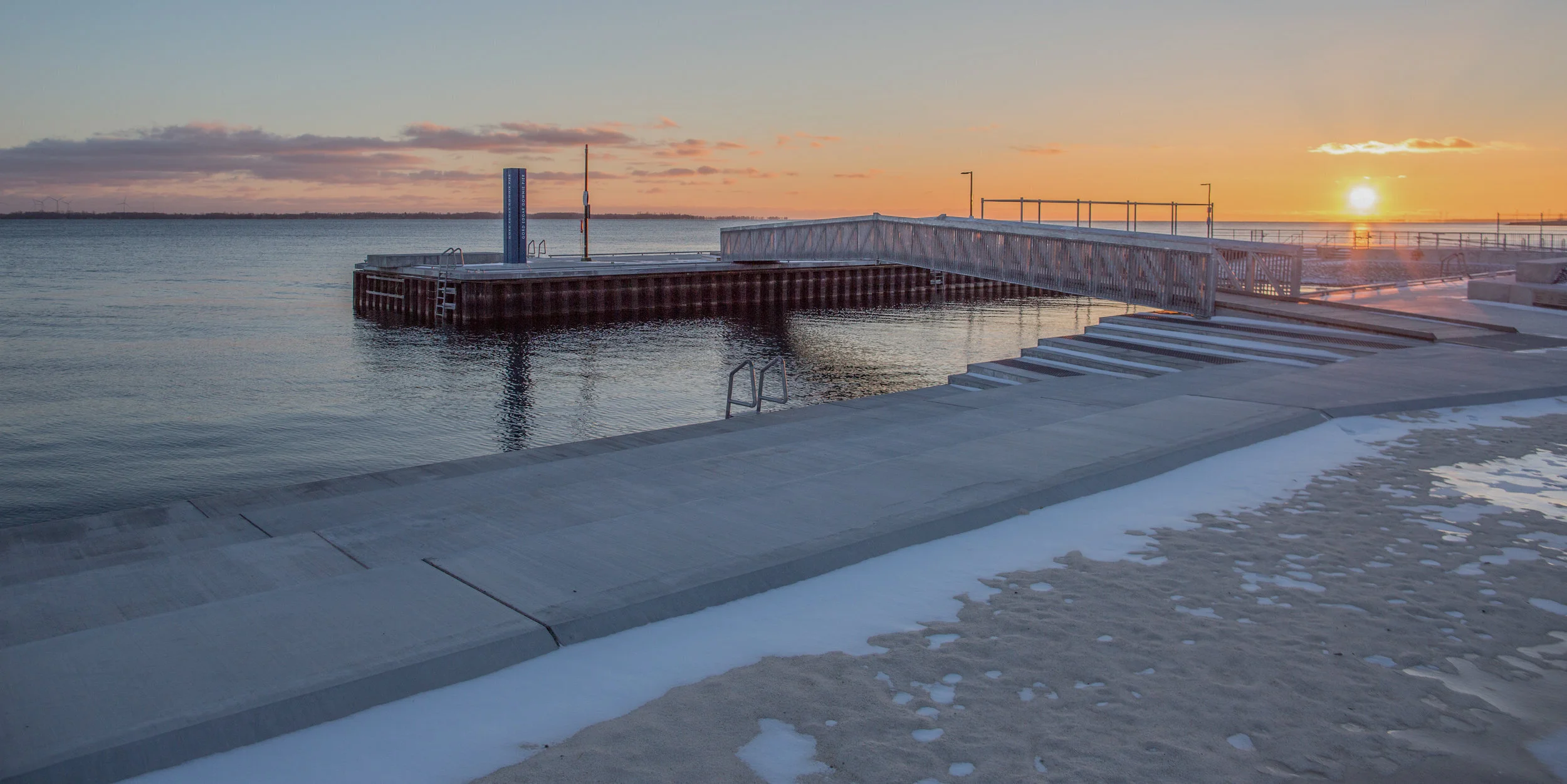 Even in winter the Gord Edgar Downie Pier remains a beacon