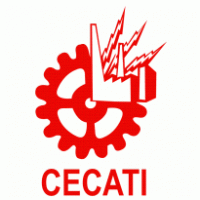 Logotipo en color rojo con engranaje y gráfico de barras en alza, y la palabra 'CECATI' debajo.