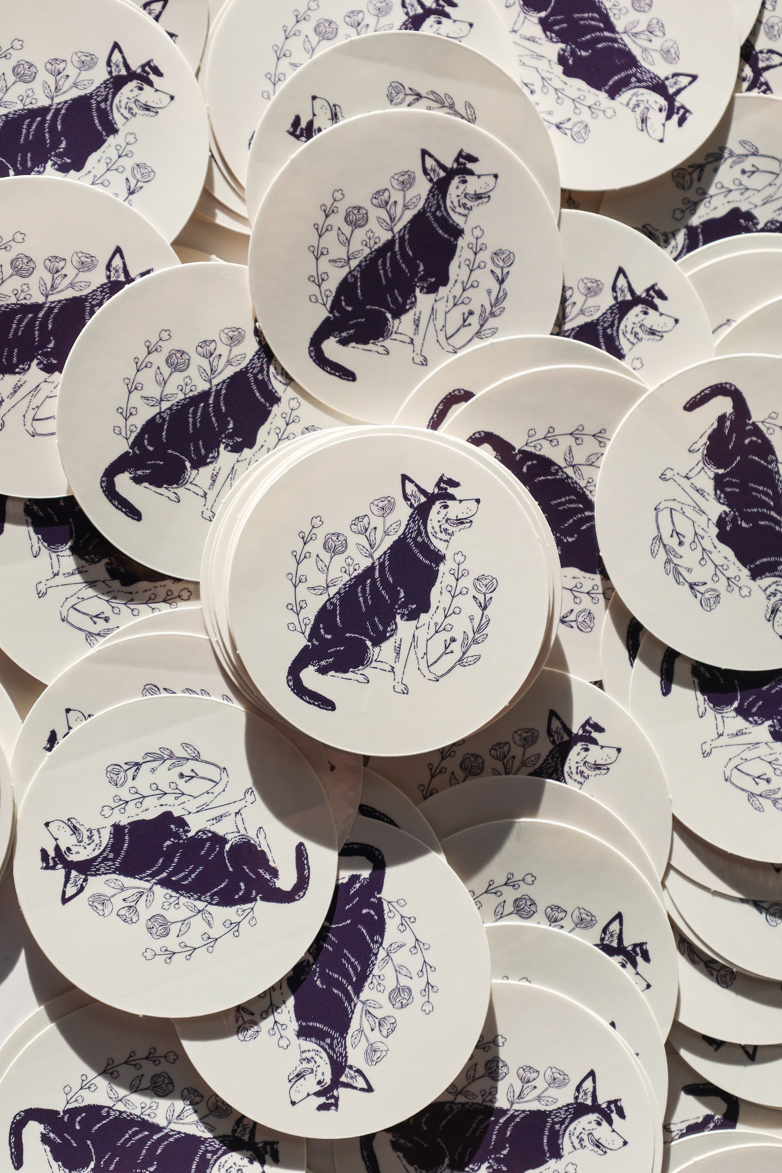 Stickers with dog portrait