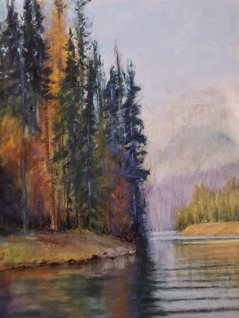 Early Morning on Two Jack - pastel
