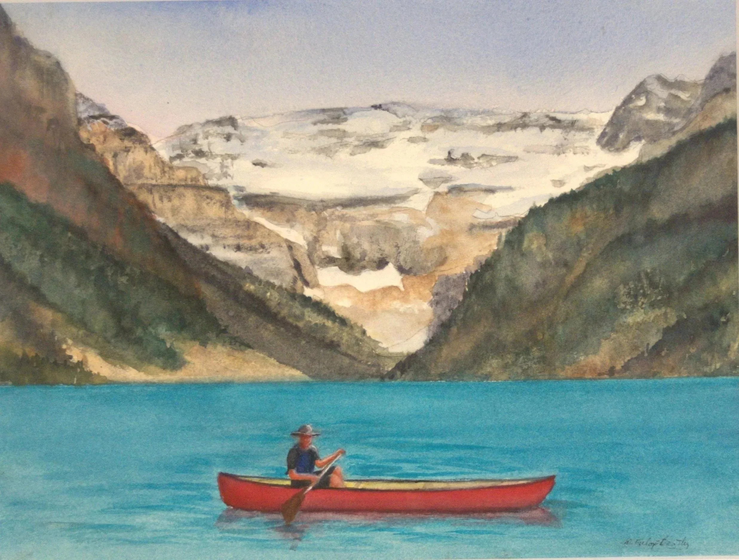 On Lake Louise  - watercolour
