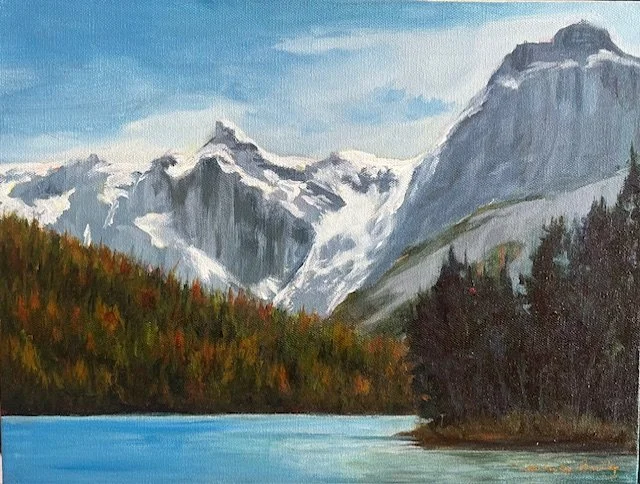 Crowfoot Glacier - acrylic 12x16
