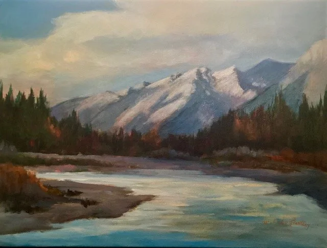 Spray Lakes Sunrise - acrylic 12x16