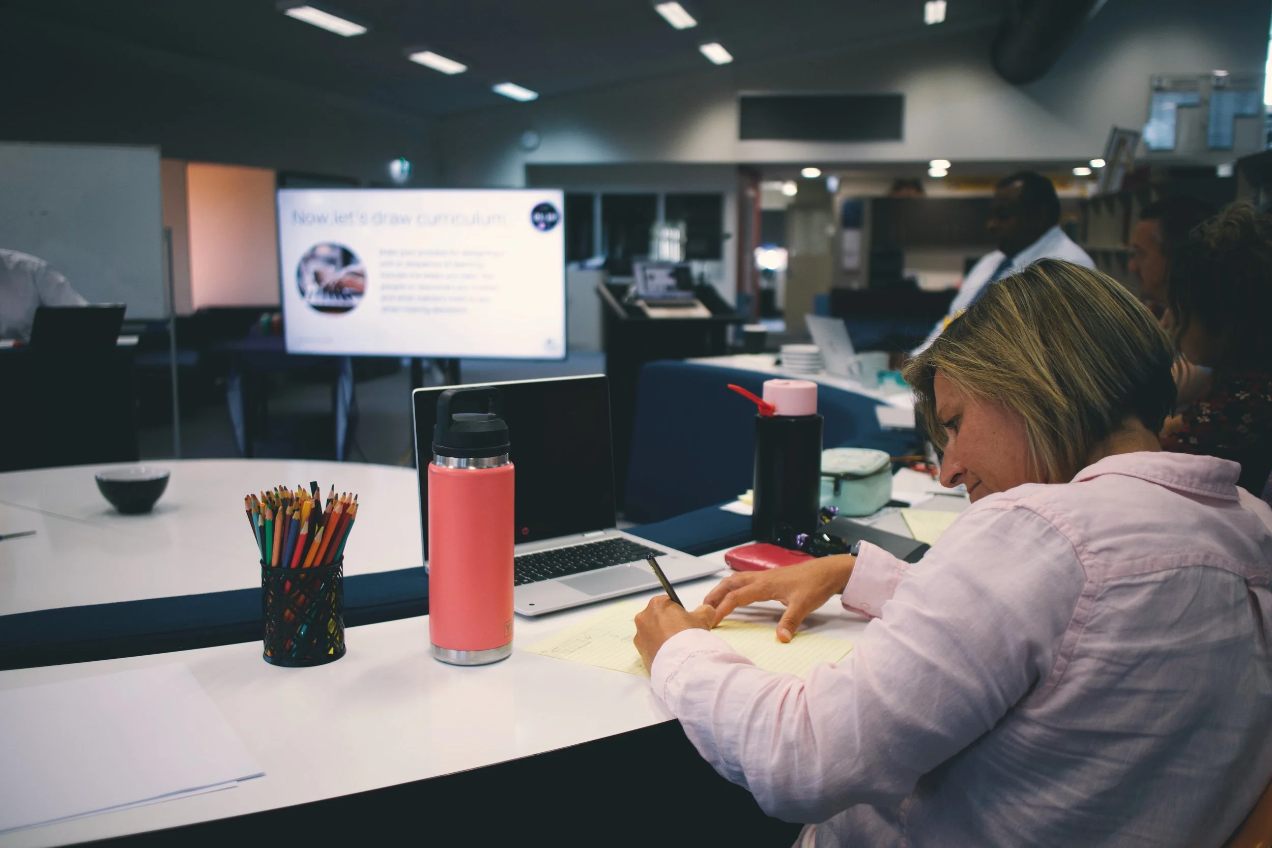 Educator visualises her own curriculum creation process. 