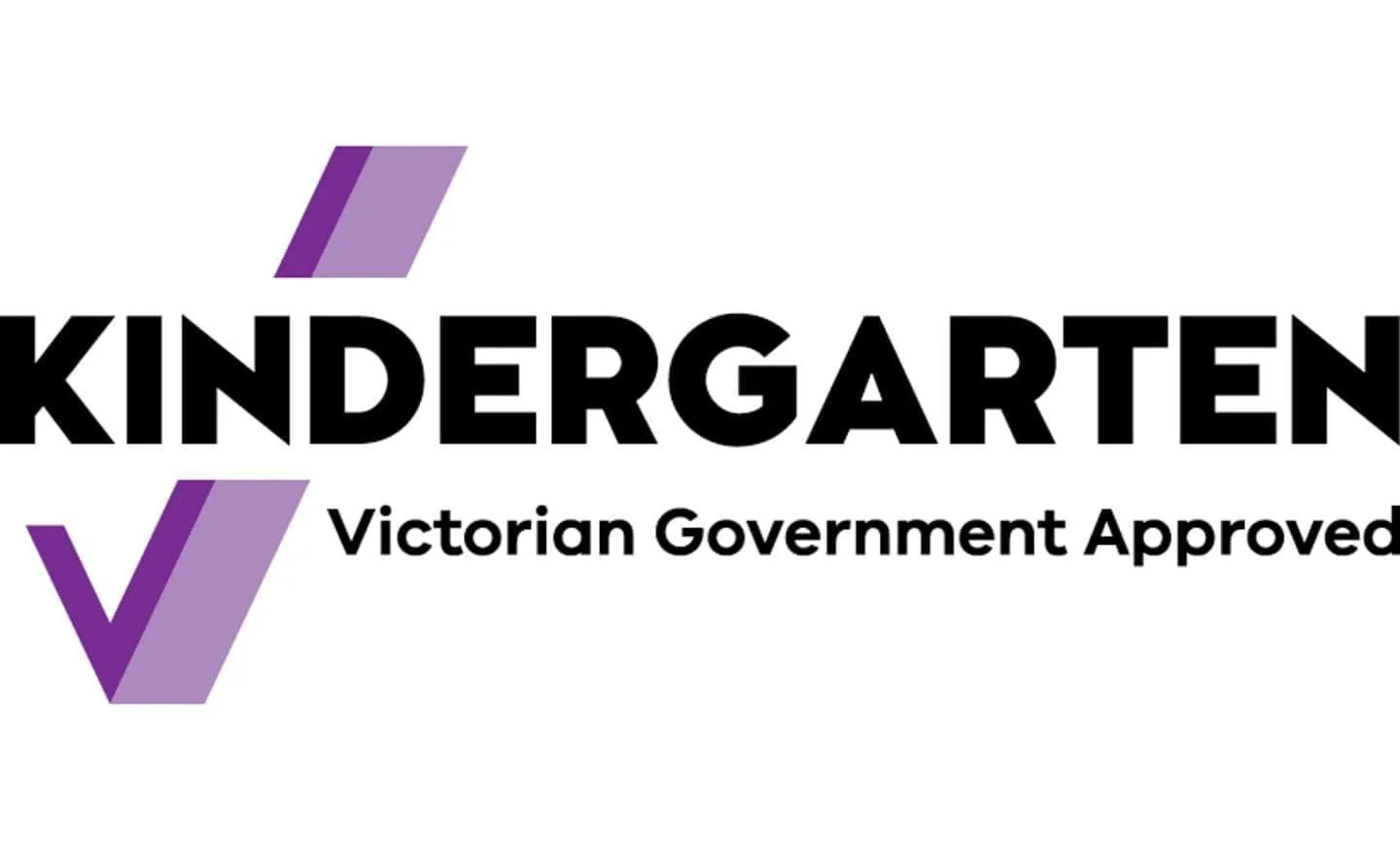 Victorian Government Approved Kindergarten Logo with a purple tick signifying that the program is funded and approved by the Victorian Government ait complies with government guidelines and the National Quality Framework.