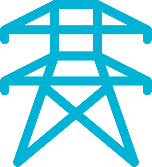 Icon of a power line to represent energy grid storage
