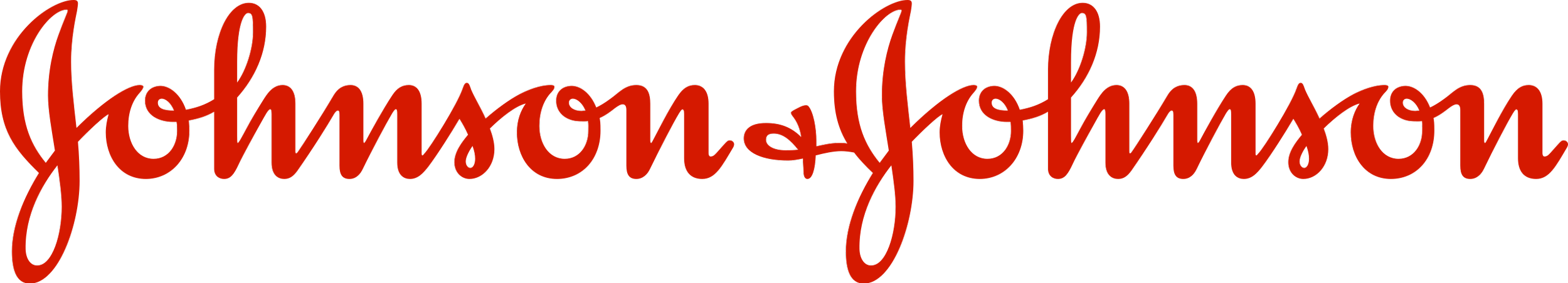 The word "Johnson & Johnson" written in red cursive font on a black background.