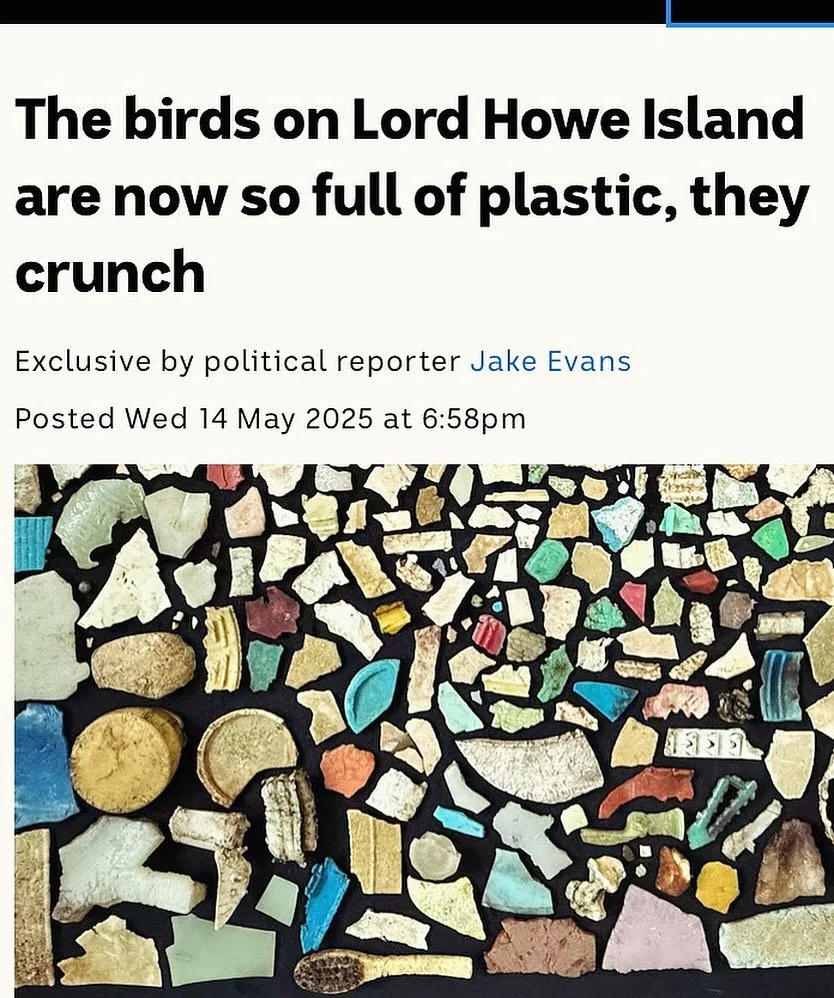 This affected me deeply last week when I read it that I felt the least I could do is share it to a wider audience;  The ABC article is available  at https://www.abc.net.au/news/2025-05-15/birds-crunch-full-plastic-losing-war-waste/105221266

If you d
