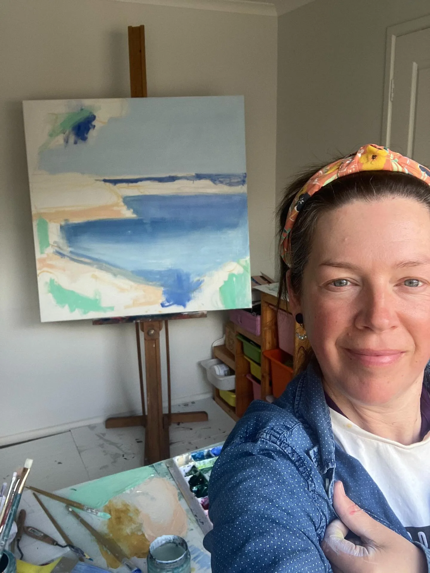 Blocking my colours in for my Mornington Harbour large oil on canvas - using my recent watercolour study 👌❤️ #jillmcfarlaneart #morningtonpeninsula #morningtonharbourpainting #mornington #artisansalley