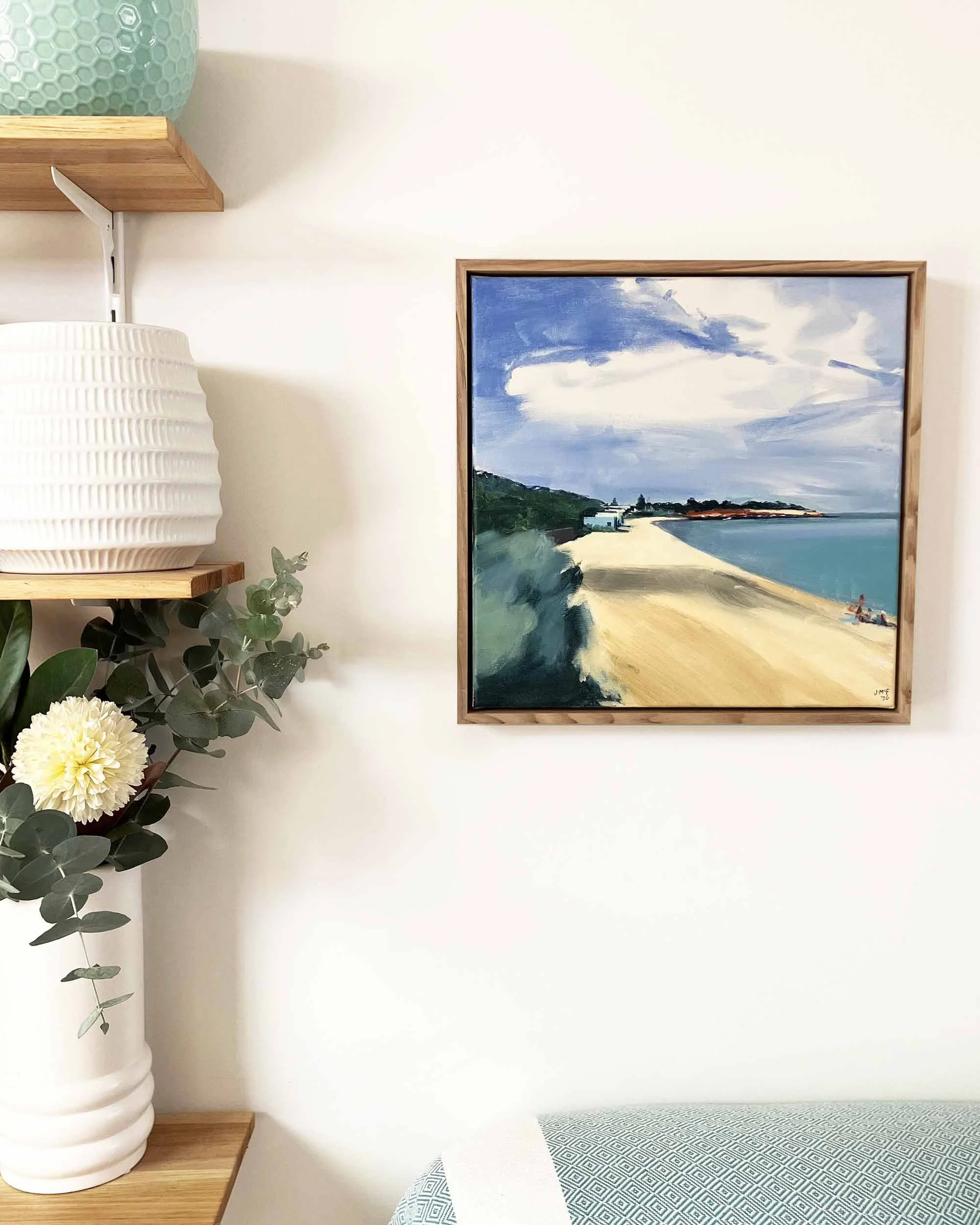 Fishermans Beach Mornington Acrylic Painting front Jill McFarlane 2.jpg