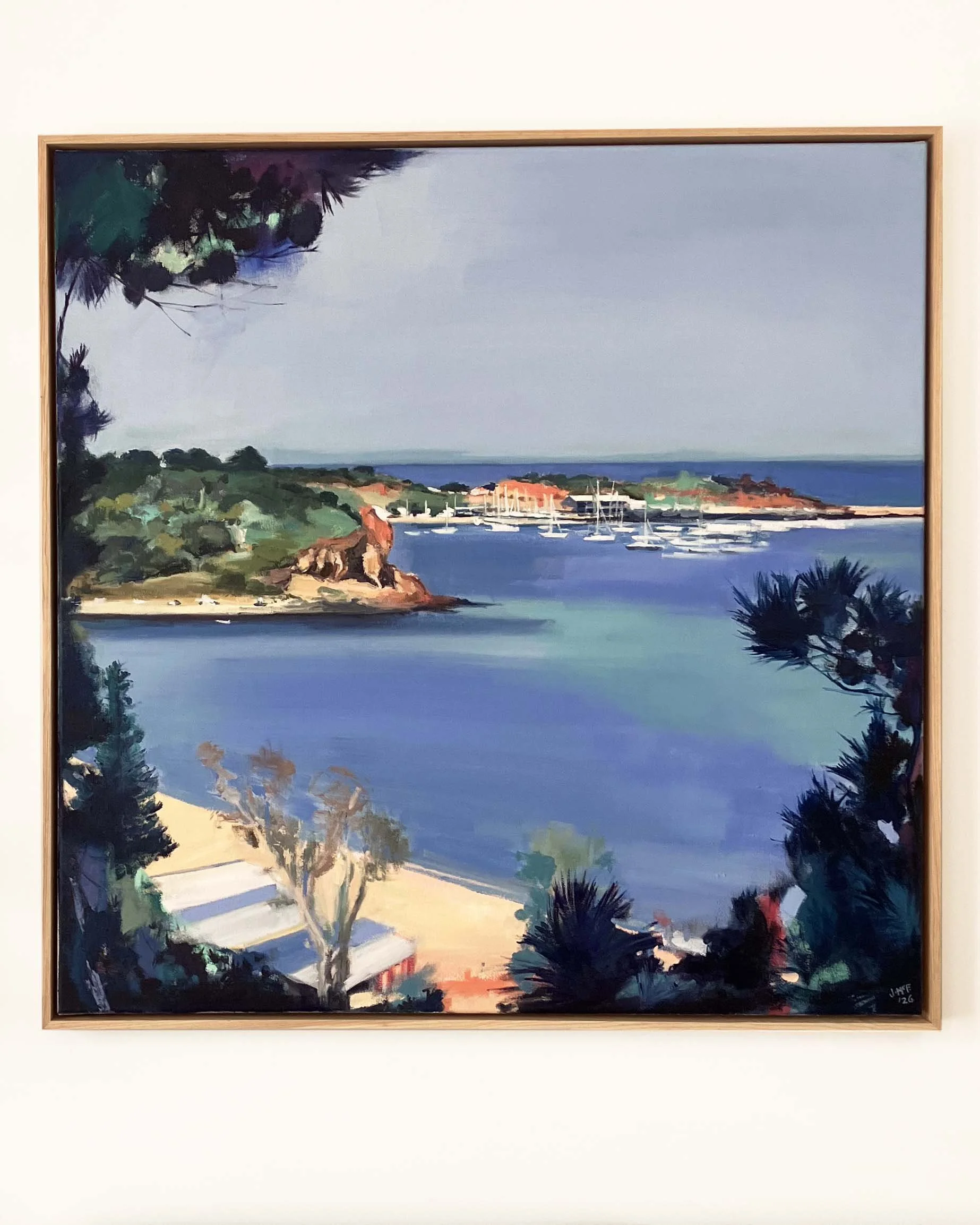 Mornington Harbour Oil Painting Jill McFarlane close up.jpg