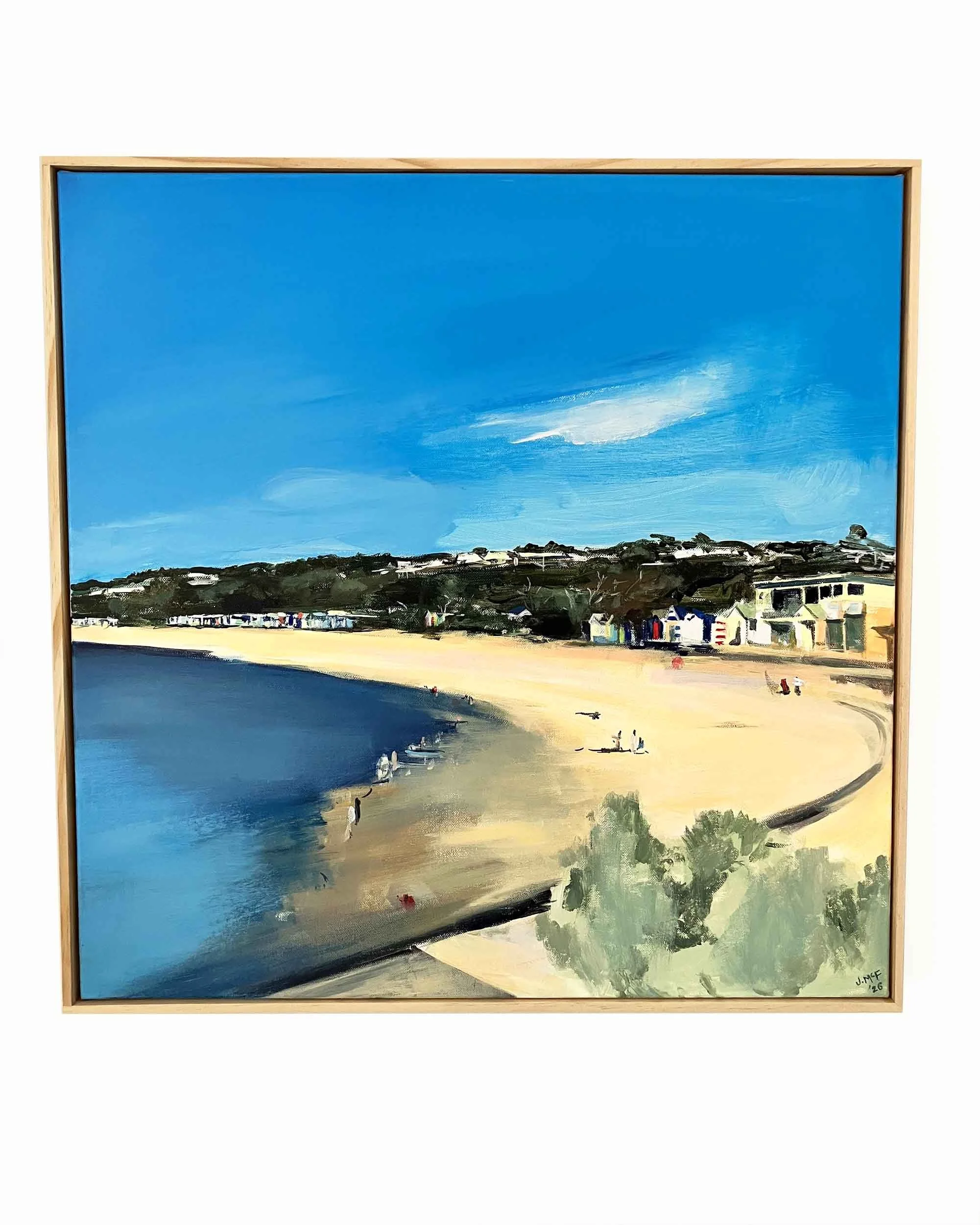 Jill McFarlane Mills Beach Surf Club Square Painting close up.jpg