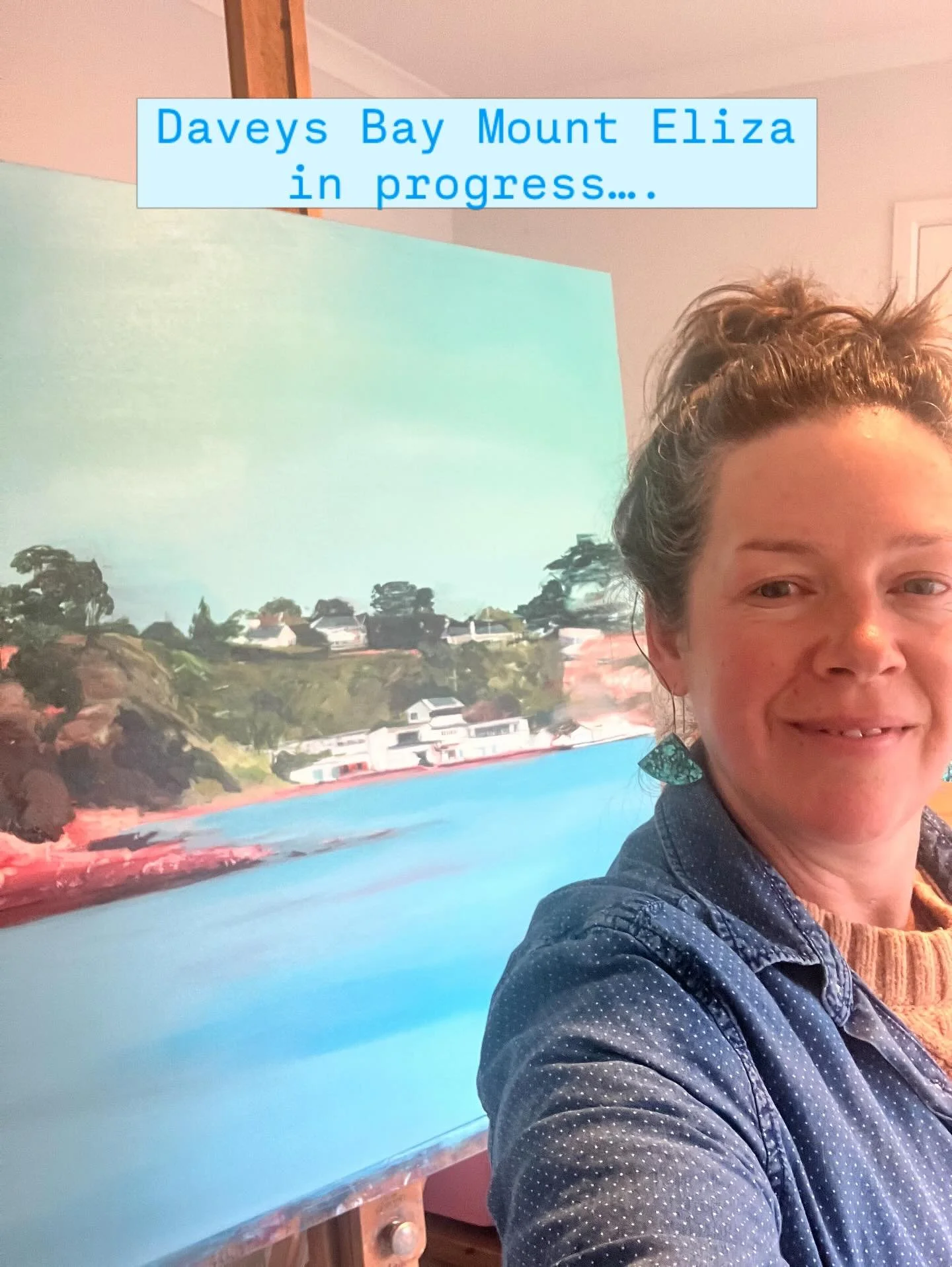 Daveys Bay, Mount Eliza in progress &hellip;.
Emphasising the beautiful combination of the red cliffs, turquoise sky and ocean and the whites of the yacht club and dotted houses #jillmcfarlaneart #daveysbay #daveysbayyachtclub #mountelizaartist #morn