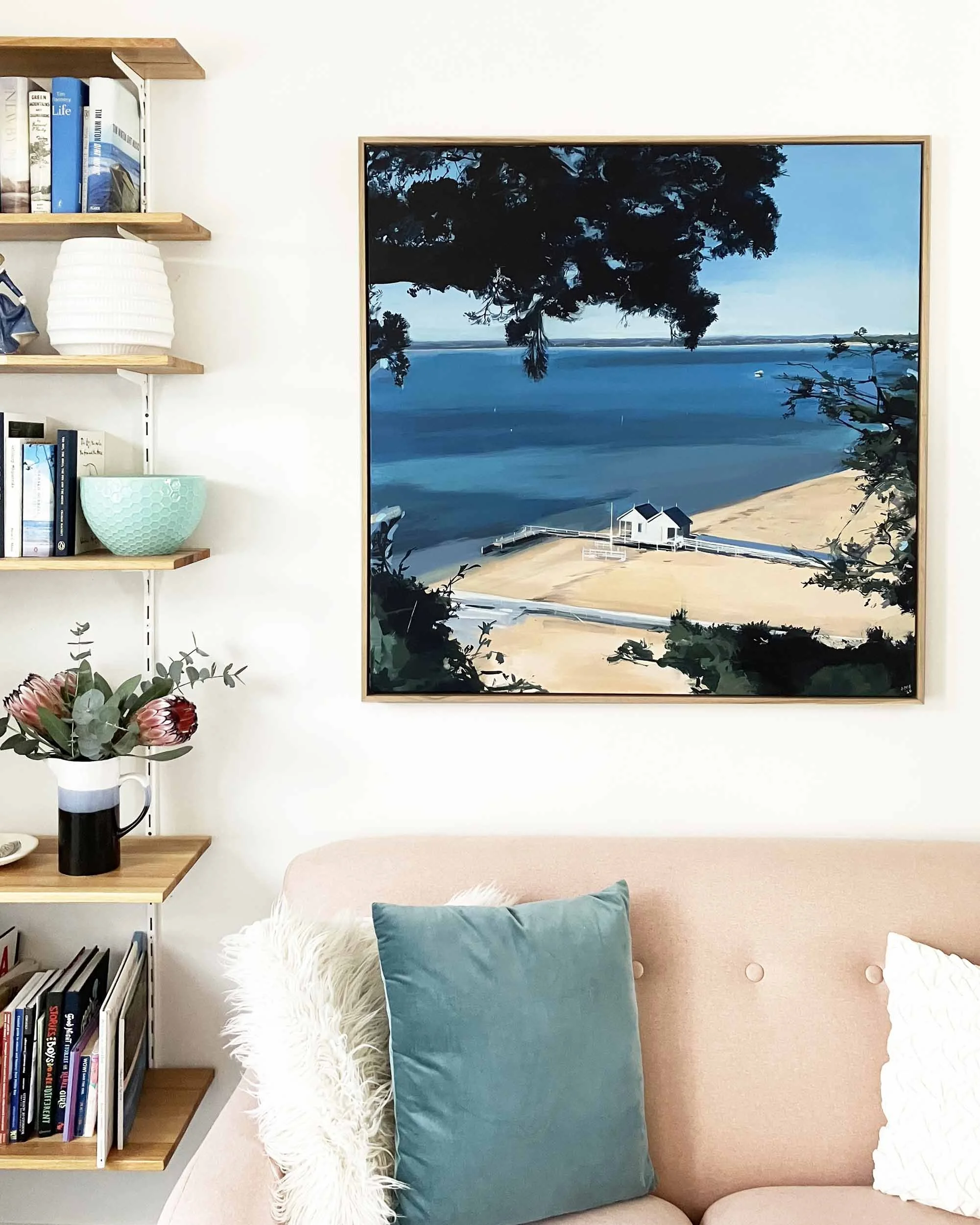 Sorrento Millionaires Walk through the Moonah Trees Jill McFarlane Painting front.jpg