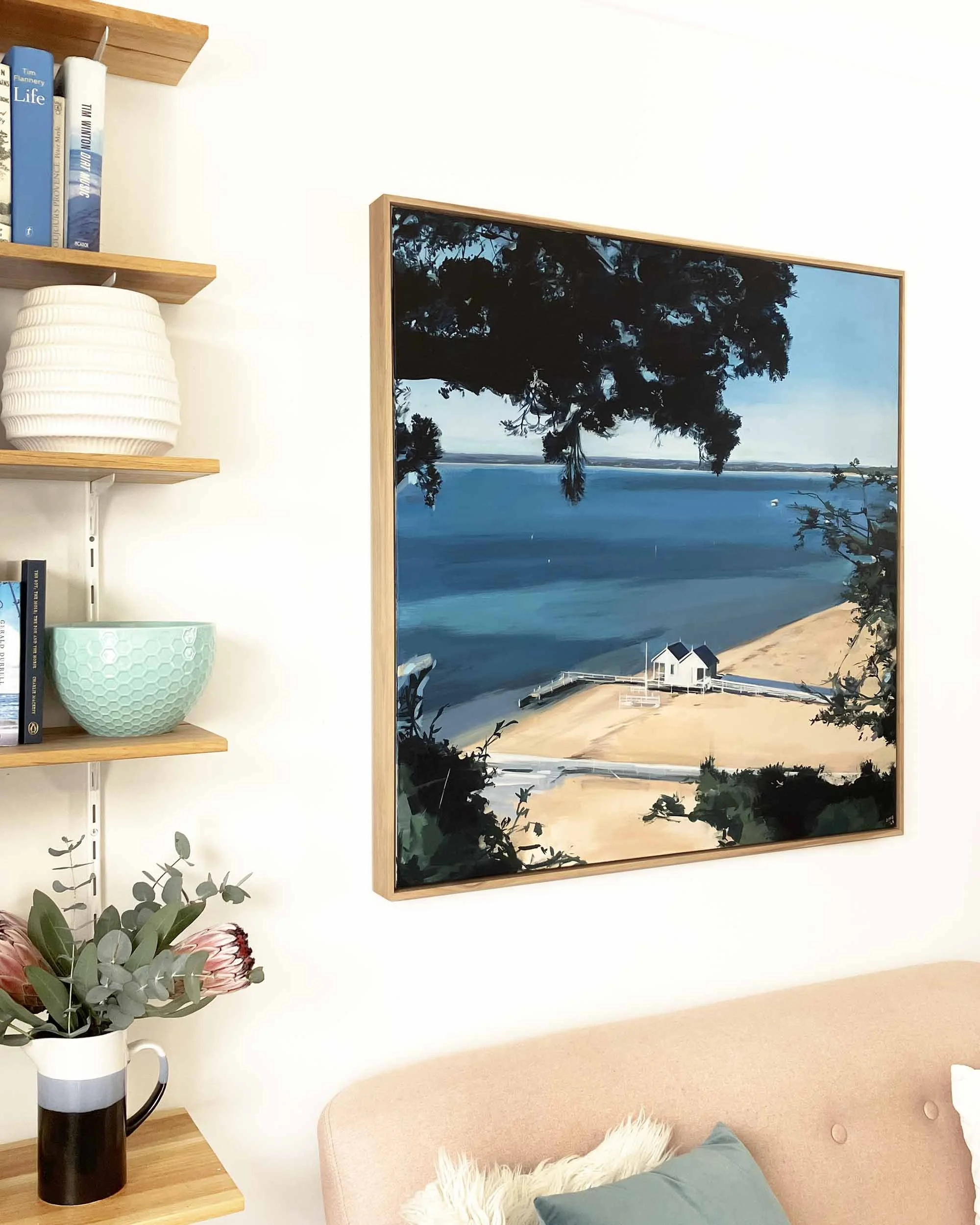 Sorrento Millionaires Walk through the Moonah Trees Jill McFarlane Painting side.jpg