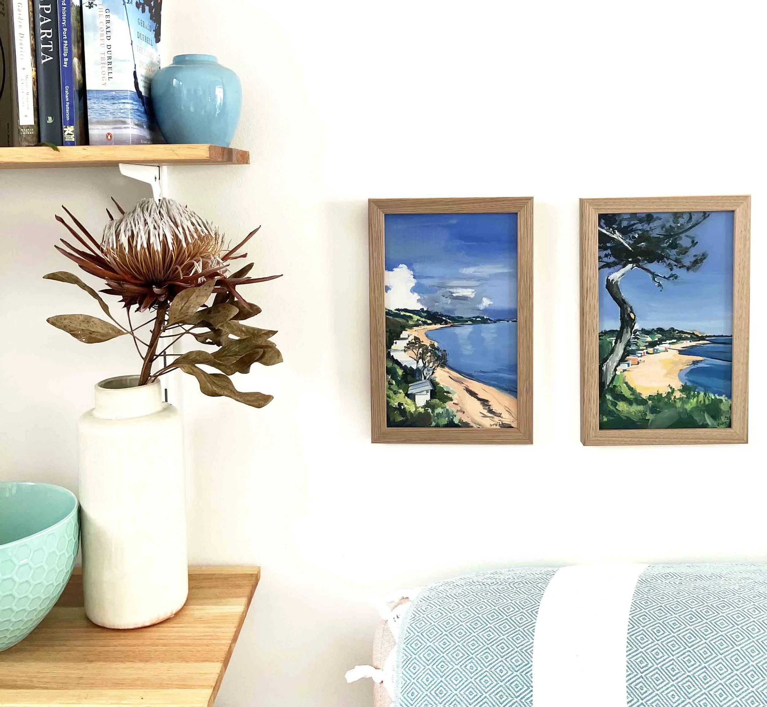 Jill McFarlane Ranelagh Beach and Moondah Beach Oil paintings.jpg