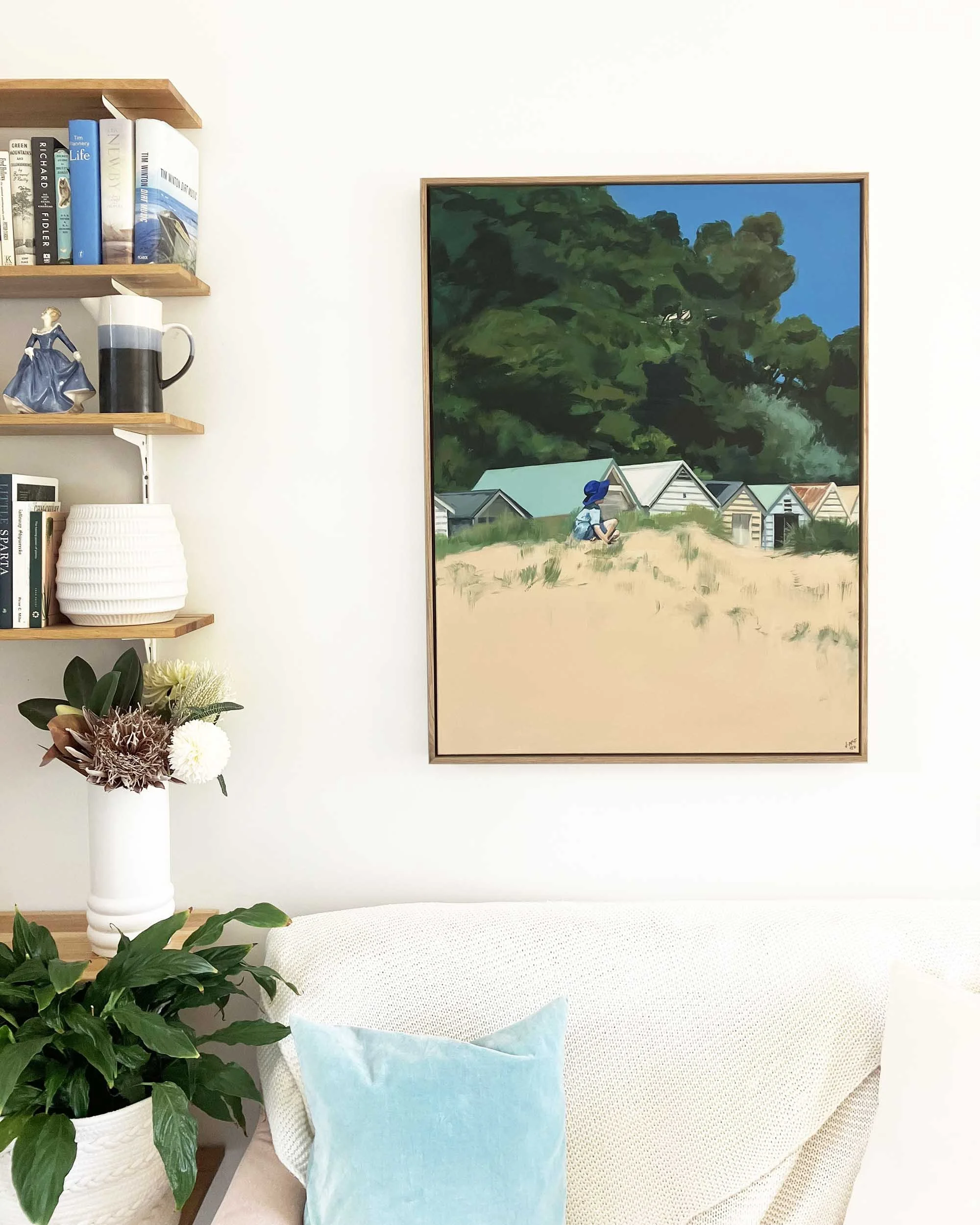 Little Boy Blue in the Dunes at Point King Beach Sorrento acrylic painting by Jill McFarlane front.jpg