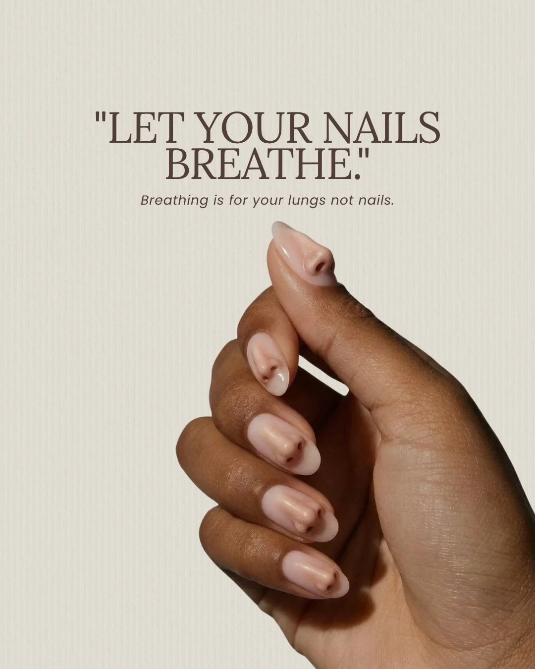 Your nails don&rsquo;t need to breathe 👃

It&rsquo;s one of the most common myths in the nail world.

Nails are made of keratin. The same protein as your hair. No pores. No lungs. No way to absorb anything from the air.
Everything your nail actually