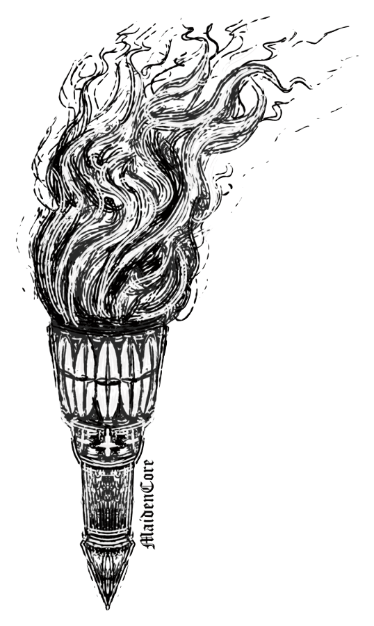 medieval torch sticker