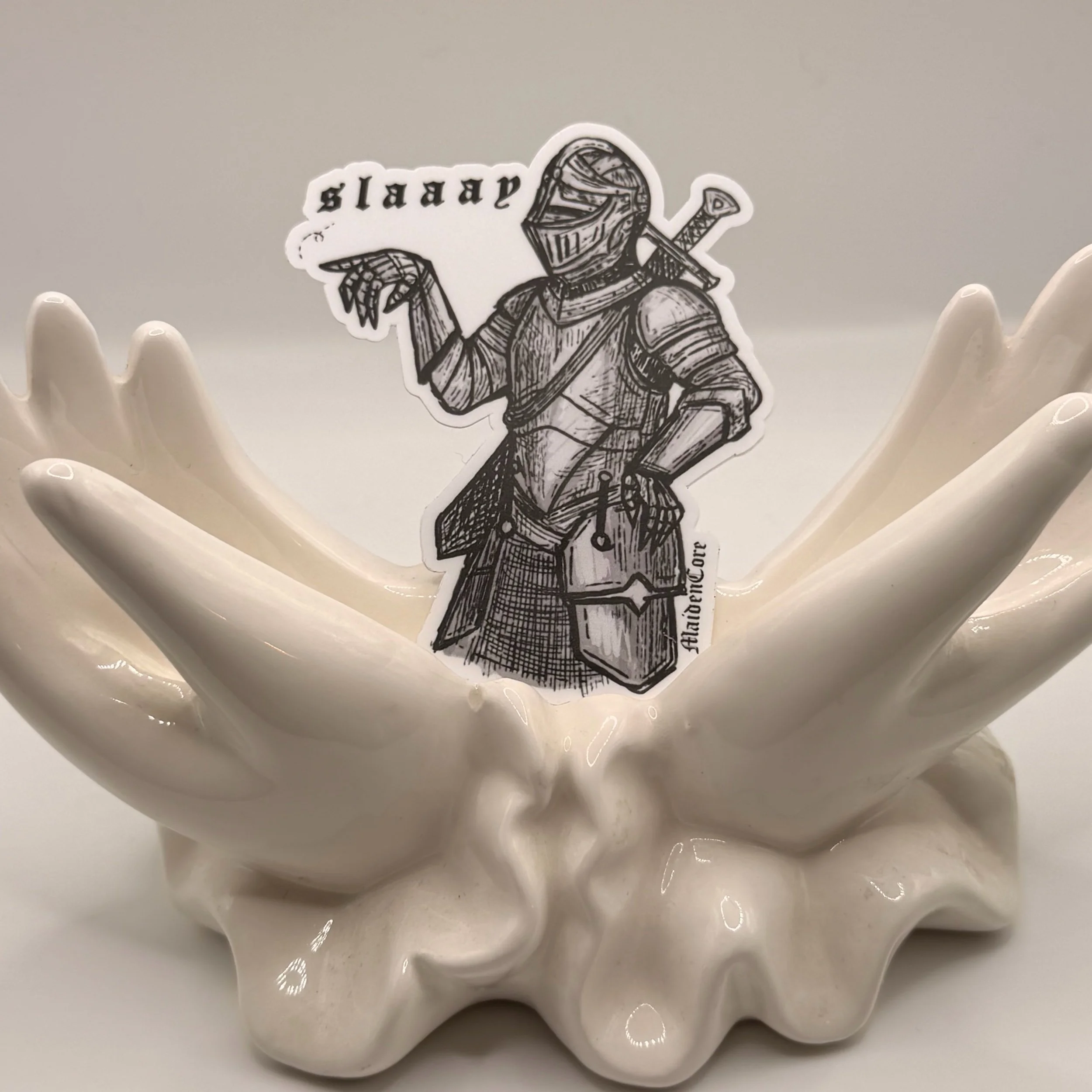 "slay" knight sticker