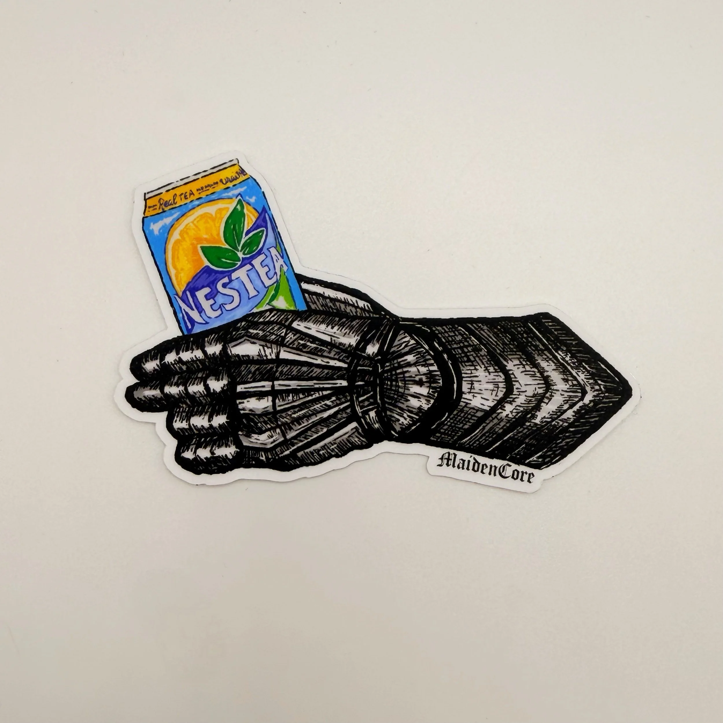 medieval gauntlet nestea sticker