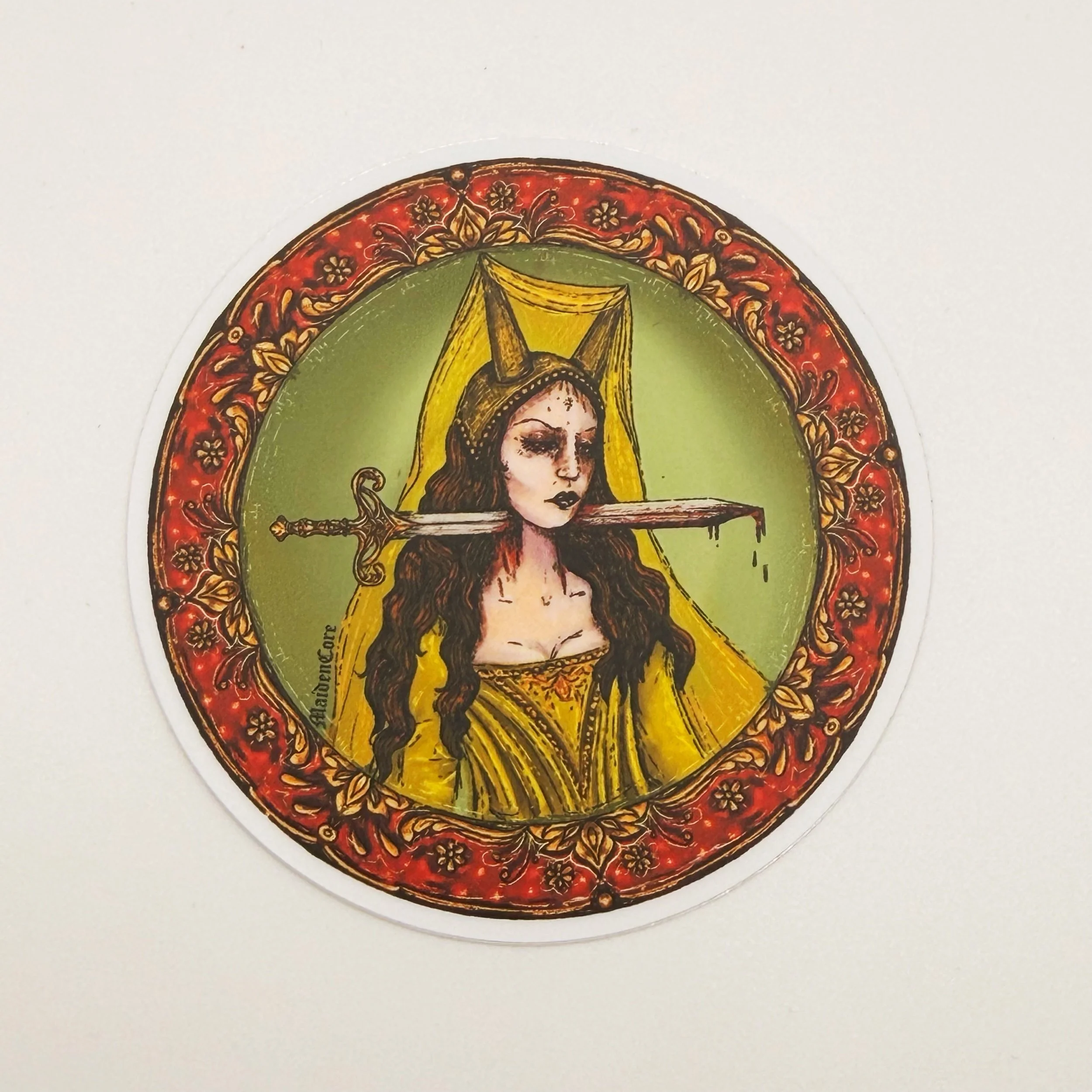 medieval maiden sticker
