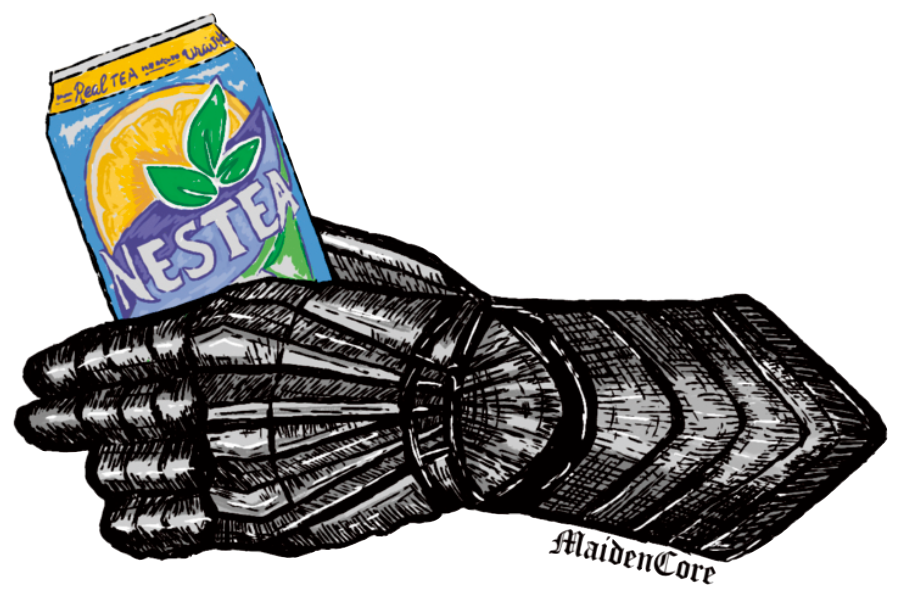 medieval gauntlet nestea sticker