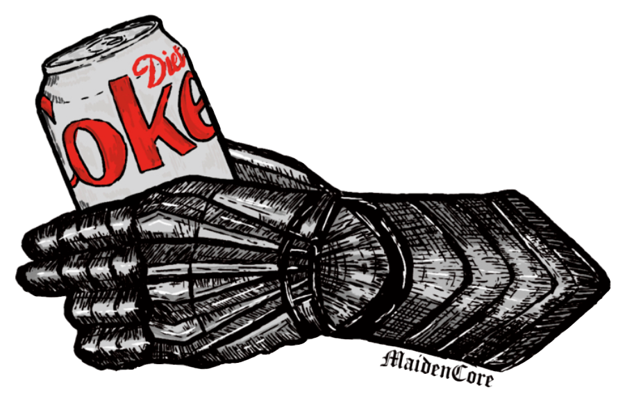 medieval gauntlet diet coke sticker