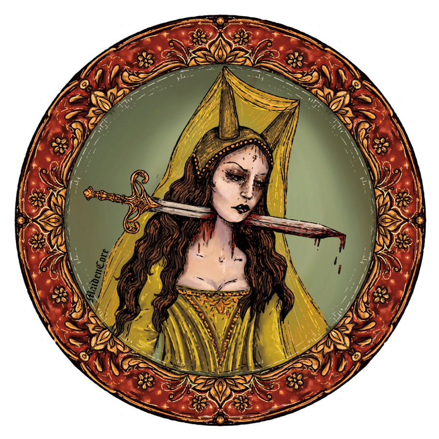 medieval maiden sticker