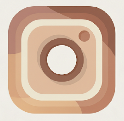 Instagram app logo with a square camera icon and a circular lens in the center.