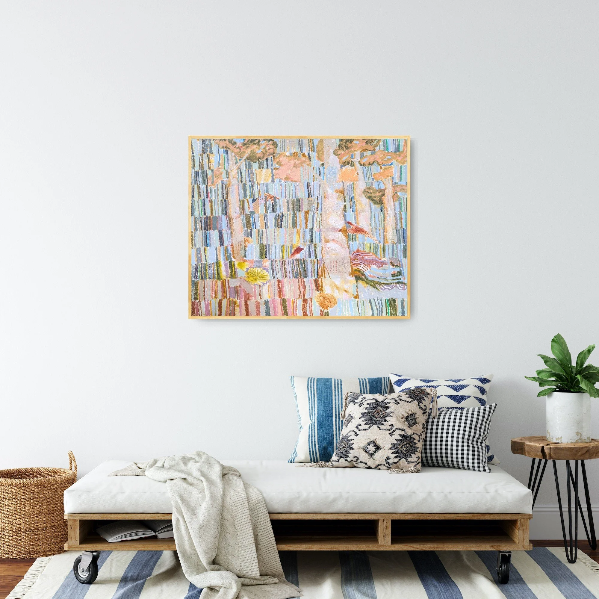 Bushland Rose - Artwork by Australian Artist Cate Maddy - on wall