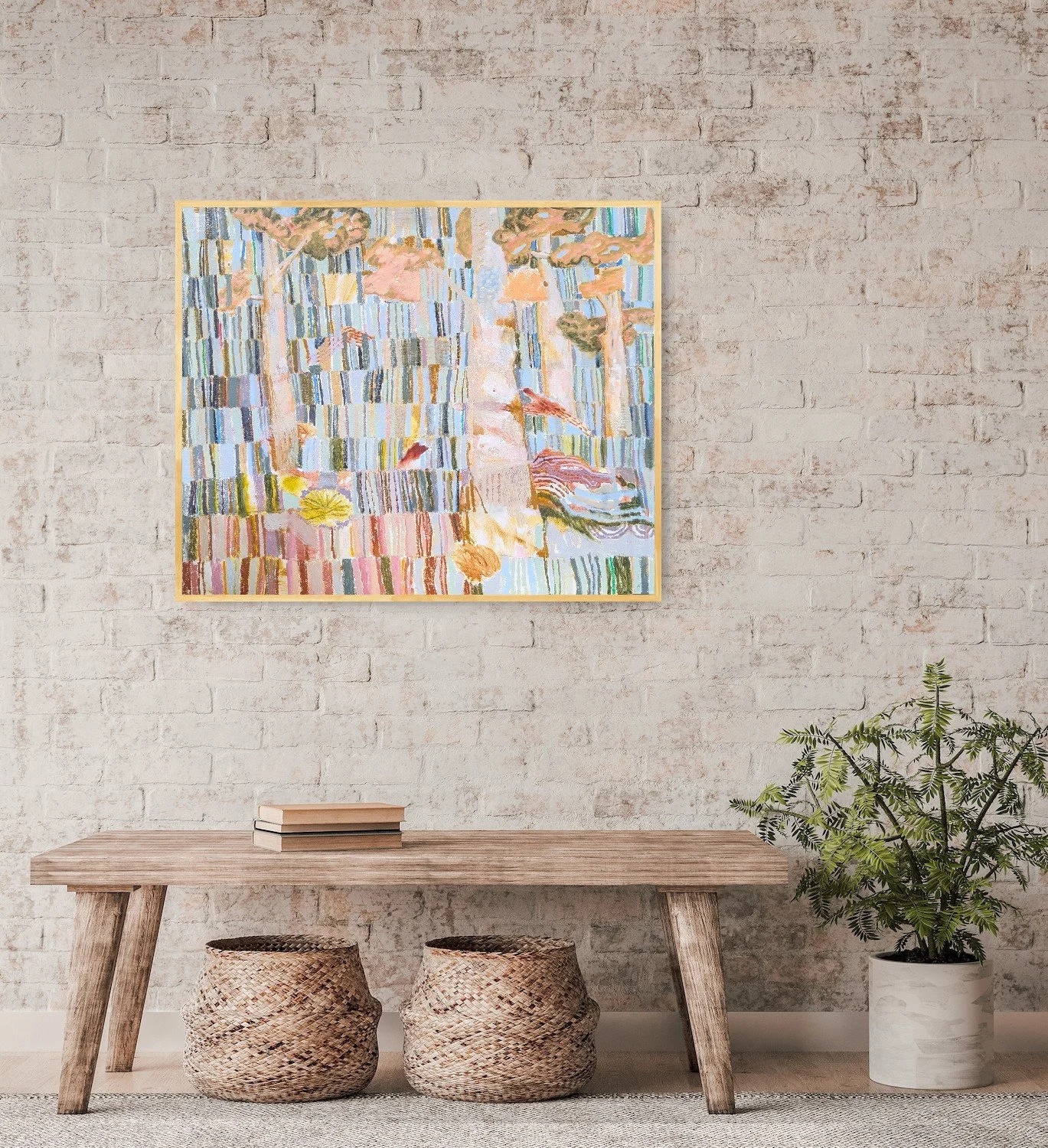 Bushland Rose - Artwork by Australian Artist Cate Maddy - on wall 2