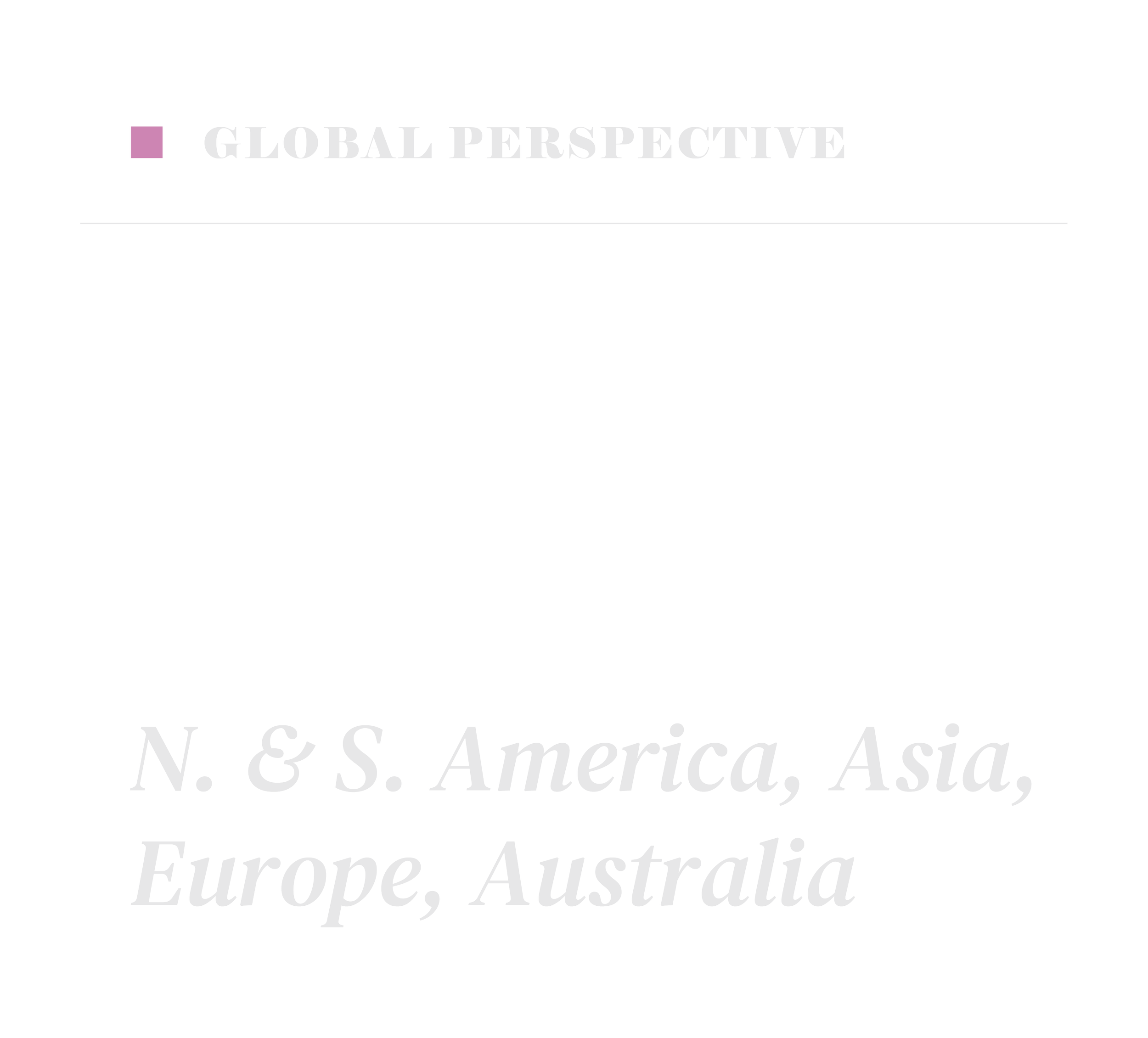 Global Perspective: 5 Continents: North & South America, Asia, Europe, Australia