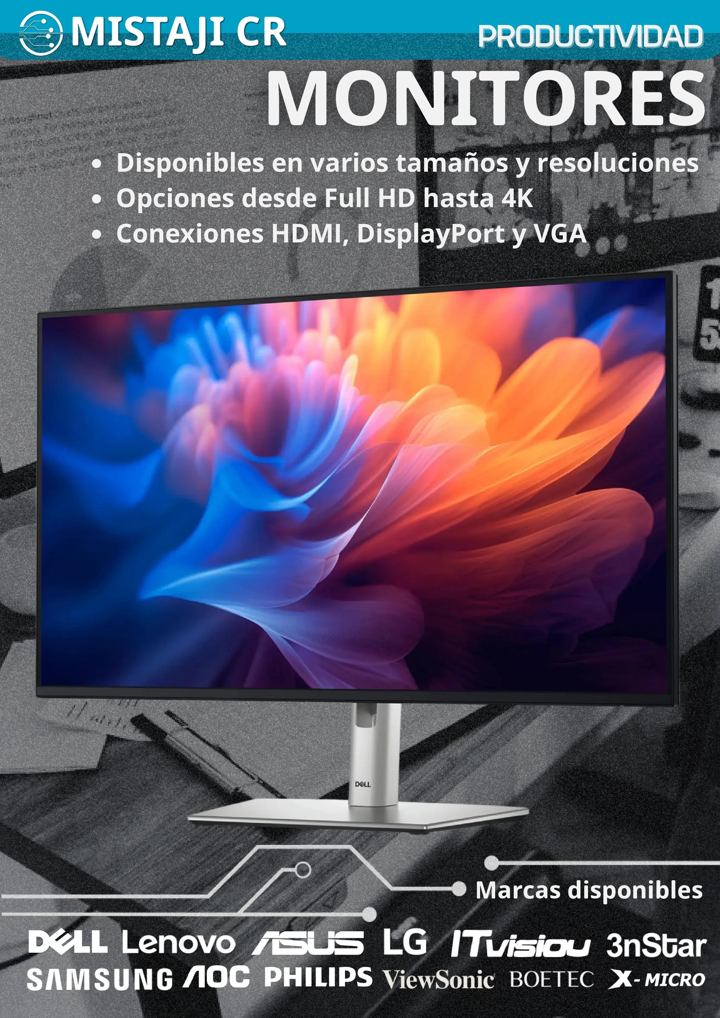 Monitor Full HD y 4K para empresas y oficinas en Costa Rica.