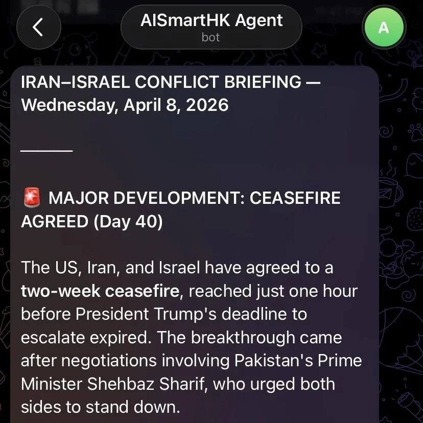 Regular news update delivered to Telegram.