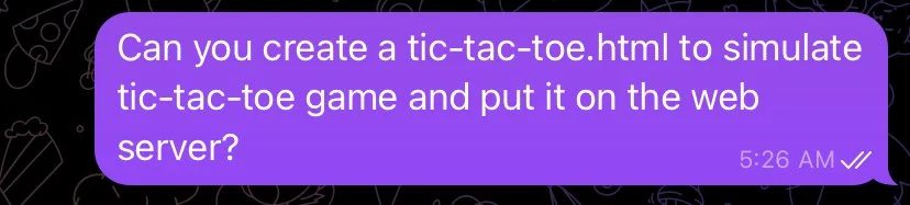 Instruct the Agent to create a web game.